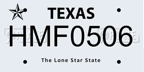 HMF0506 Texas License Plate
