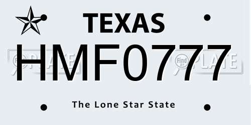 HMF0777 Texas License Plate