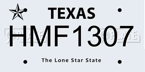 HMF1307 Texas License Plate