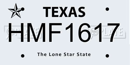 HMF1617 Texas License Plate