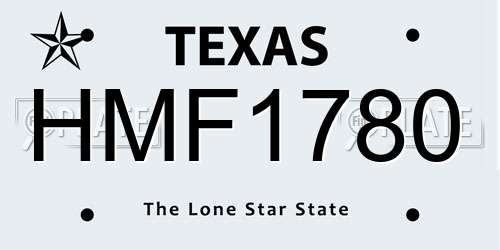 HMF1780 Texas License Plate