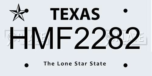 HMF2282 Texas License Plate