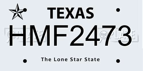 HMF2473 Texas License Plate