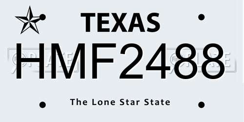 HMF2488 Texas License Plate