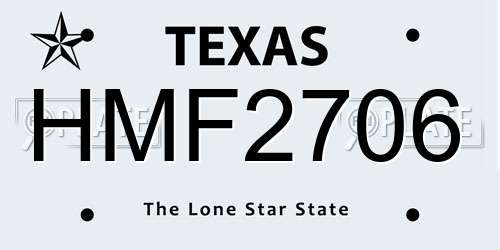 HMF2706 Texas License Plate