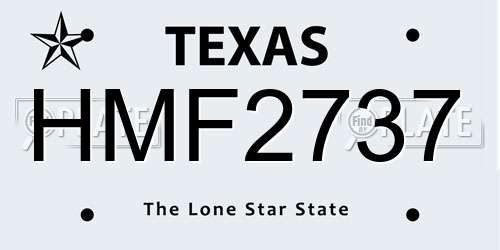 HMF2737 Texas License Plate