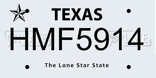 HMF5914 Texas License Plate