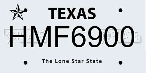 HMF6900 Texas License Plate