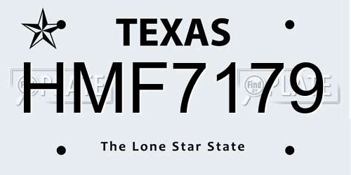 HMF7179 Texas License Plate