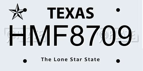 HMF8709 Texas License Plate