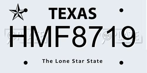 HMF8719 Texas License Plate