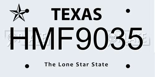 HMF9035 Texas License Plate