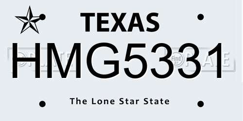 HMG5331 Texas License Plate