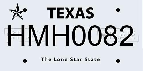 HMH0082 Texas License Plate