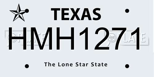 HMH1271 Texas License Plate