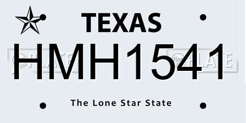 HMH1541 Texas License Plate