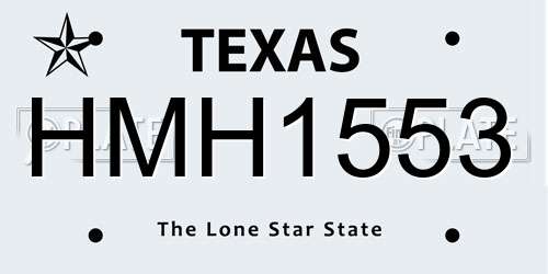 HMH1553 Texas License Plate