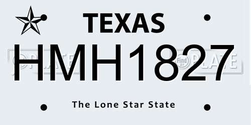 HMH1827 Texas License Plate