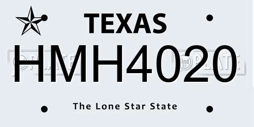 HMH4020 Texas License Plate