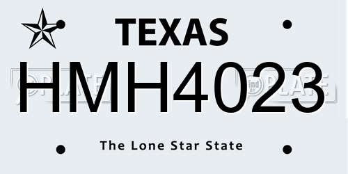 HMH4023 Texas License Plate