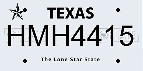 HMH4415 Texas License Plate