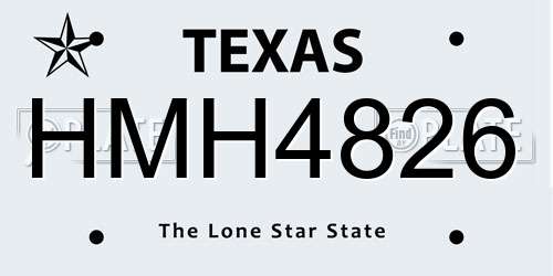 HMH4826 Texas License Plate