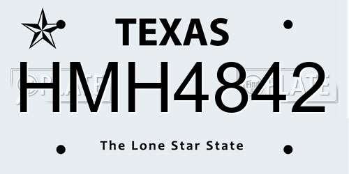 HMH4842 Texas License Plate