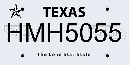 HMH5055 Texas License Plate