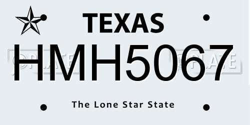 HMH5067 Texas License Plate