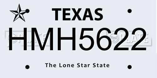 HMH5622 Texas License Plate