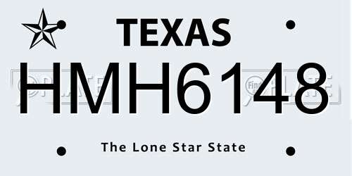 HMH6148 Texas License Plate