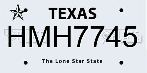 HMH7745 Texas License Plate