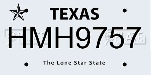 HMH9757 Texas License Plate