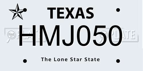 HMJ050 Texas License Plate