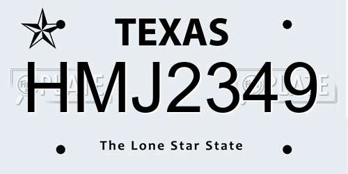 HMJ2349 Texas License Plate