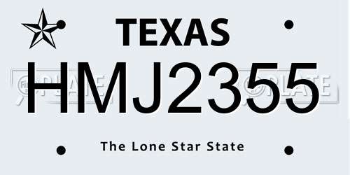 HMJ2355 Texas License Plate