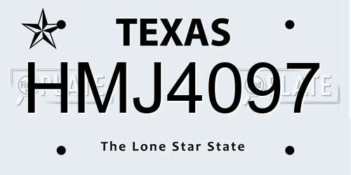 HMJ4097 Texas License Plate