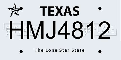 HMJ4812 Texas License Plate