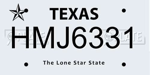 HMJ6331 Texas License Plate