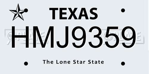HMJ9359 Texas License Plate