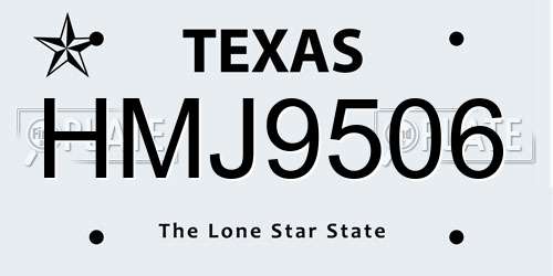 HMJ9506 Texas License Plate