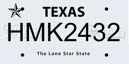 HMK2432 Texas License Plate