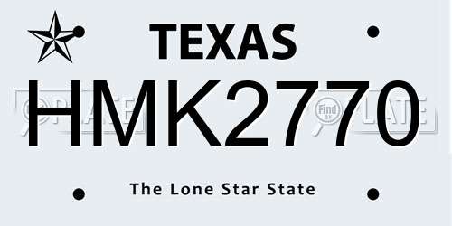 HMK2770 Texas License Plate
