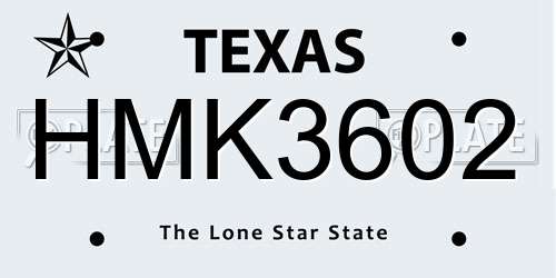 HMK3602 Texas License Plate