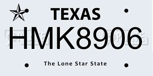 HMK8906 Texas License Plate