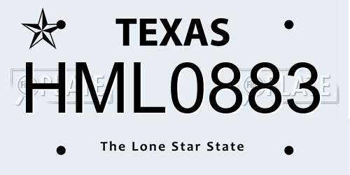 HML0883 Texas License Plate