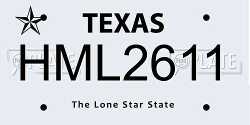HML2611 Texas License Plate