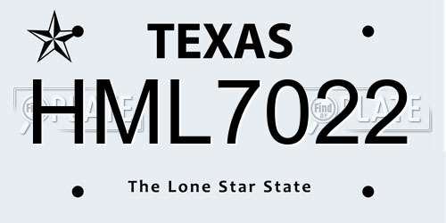 HML7022 Texas License Plate