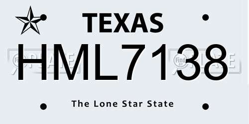 HML7138 Texas License Plate