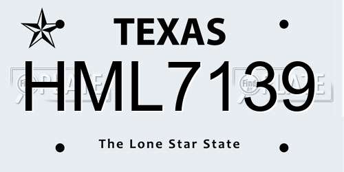 HML7139 Texas License Plate